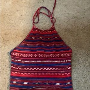 Aztec halter crop top